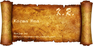 Kozma Rea névjegykártya